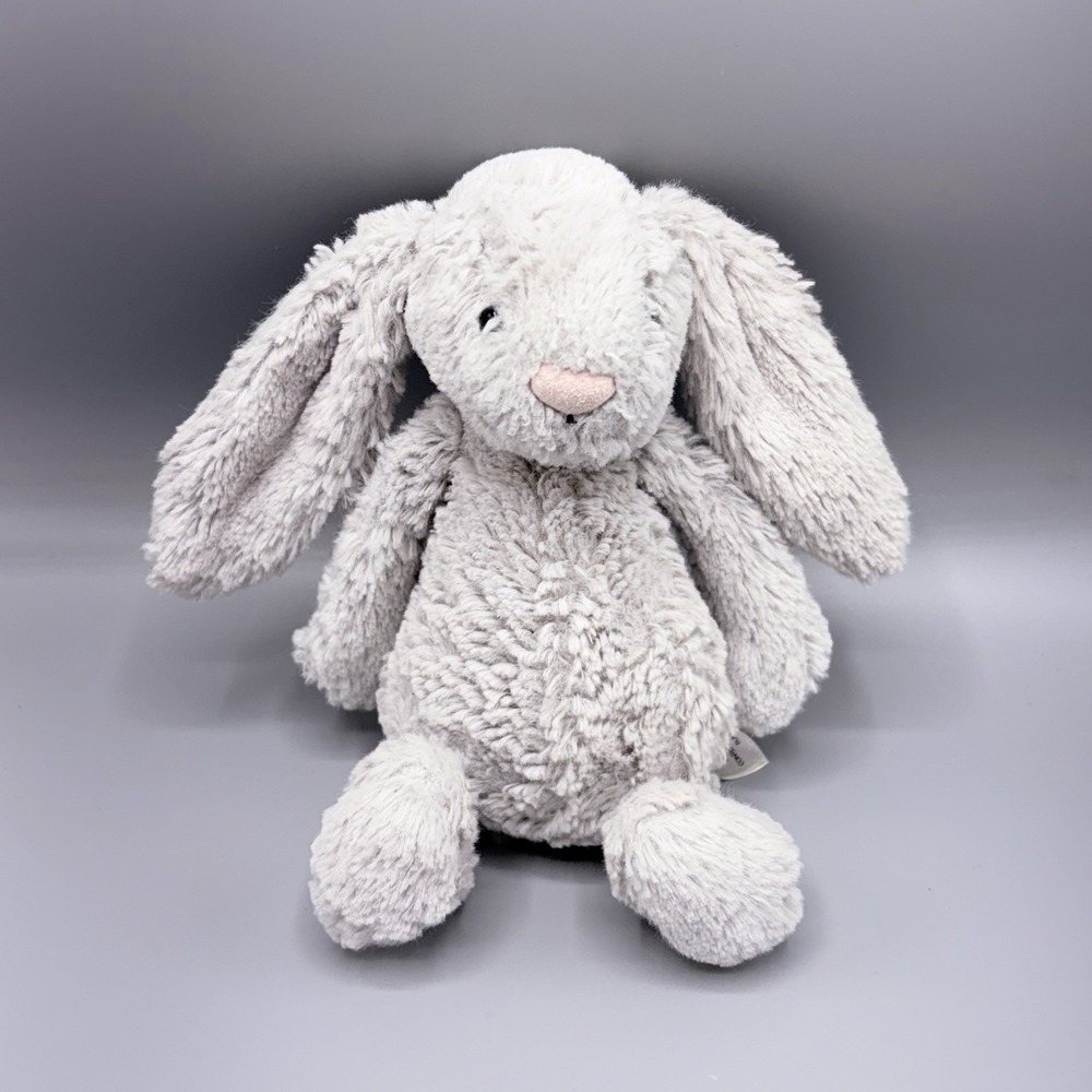 Jellycat Bashful Gray Bunny Plush Small Mini London Stuffed Toy 8"